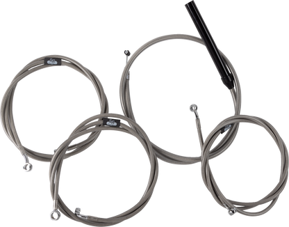 LA CHOPPERS Complete Stainless Braided Handlebar Cable/Brake Line Kit - 12"-14" Handlebars - '23-'25 Touring LA-8059KT2-13