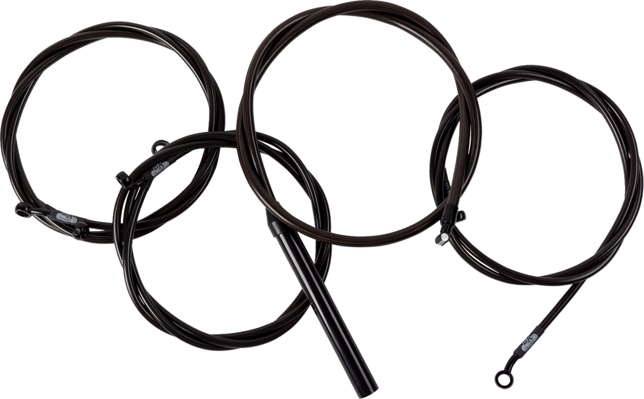 LA CHOPPERS Complete Midnight Braided Cable Kit - 12"-14" Handlebars - '23-'25 Touring LA-8059KT2-13M