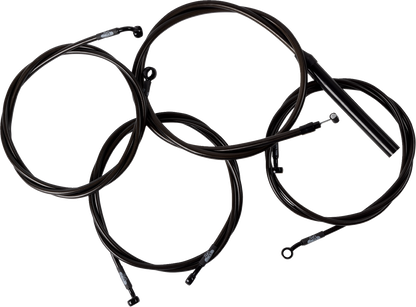LA CHOPPERS Complete Midnight Braided Cable Kit - 15"-17" Handlebars - '23-'25 Touring LA-8059KT2-16M