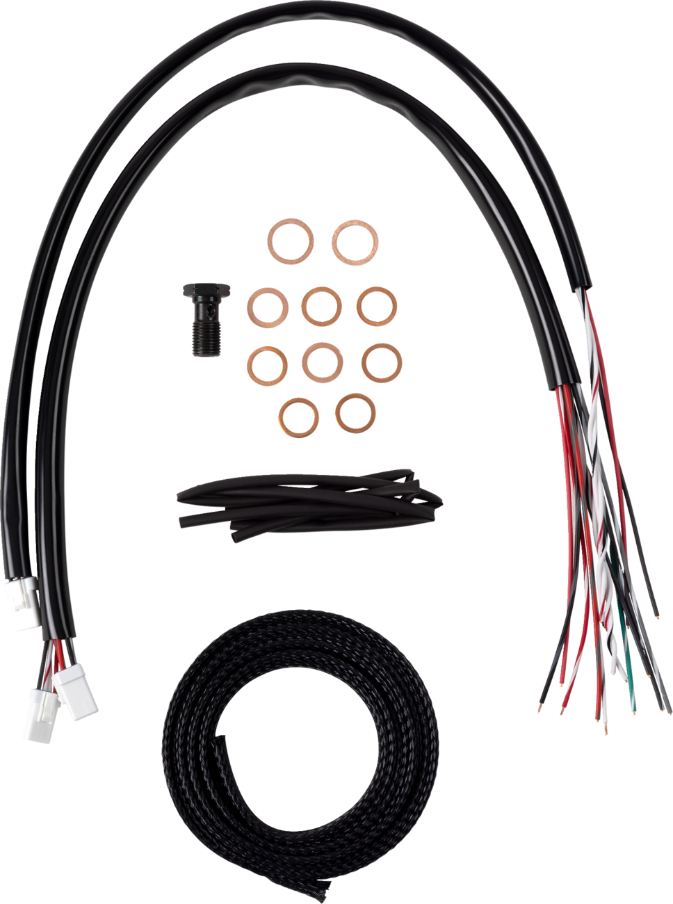 LA CHOPPERS Complete Midnight Braided Cable Kit - 12"-14" Handlebars - '23-'25 Touring LA-8059KT2-13M