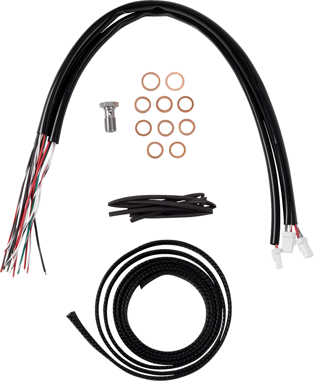 LA CHOPPERS Complete Stainless Braided Handlebar Cable/Brake Line Kit - 12"-14" Handlebars - '23-'25 Touring LA-8059KT2-13