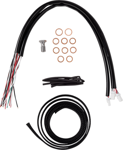 LA CHOPPERS Complete Stainless Braided Handlebar Cable/Brake Line Kit - 12"-14" Handlebars - '23-'25 Touring LA-8059KT2-13