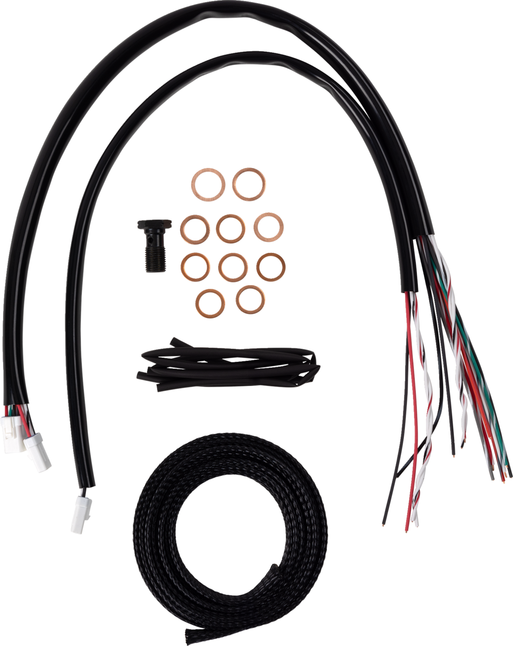 LA CHOPPERS Complete Midnight Braided Cable Kit - 15"-17" Handlebars - '23-'25 Touring LA-8059KT2-16M