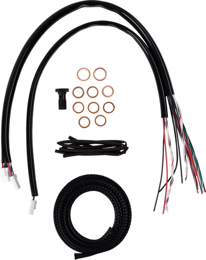 LA CHOPPERS Complete Midnight Braided Cable Kit - 15"-17" Handlebars - '23-'25 Touring LA-8059KT2-16M