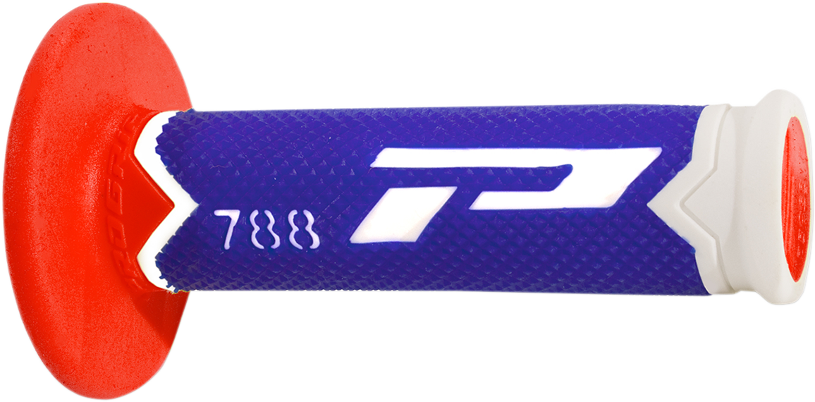 PRO GRIP Cross Triple Density 788 Grips - White/Blue/Red PA078800WBR
