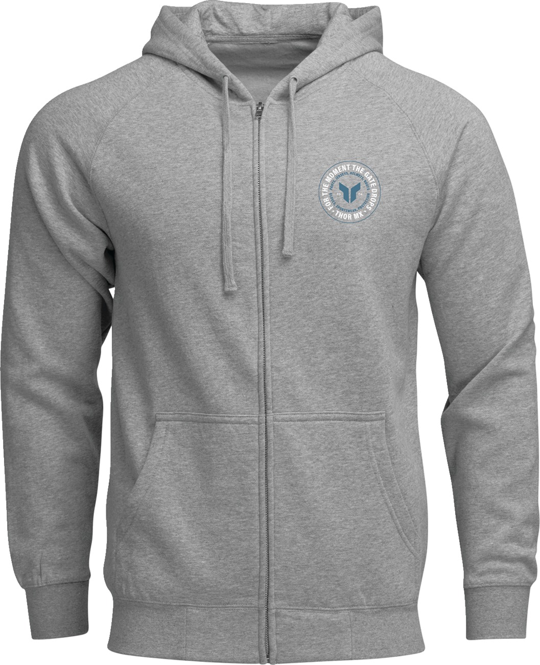 THOR Badge Zip-Up Hoodie - Heather Gray - Large 3050-7025