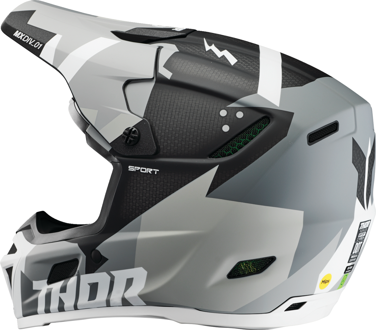 THOR Reflex Sport Helmet - Carbon Brave - MIPS® - Gray/White - Large 0110-8760