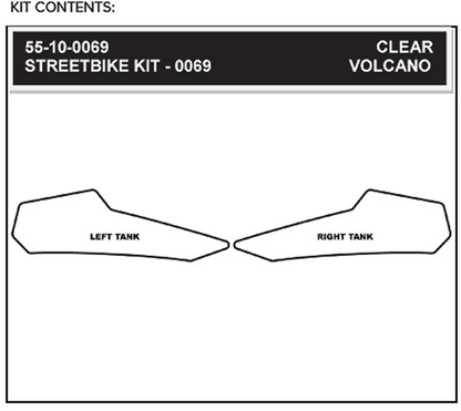 STOMPGRIP Tank Grips - Volcano - Clear - Ducati - Hypermotard/Hyperstrada '13-'18 55-10-0069C