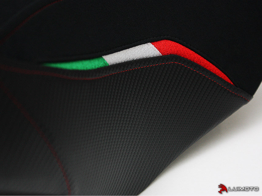 LUIMOTO TEAM ITALIA SUEDE Seat Cover for the DUCATI Hypermotard 1100 /796 (07-12) - Fits OEM Seat