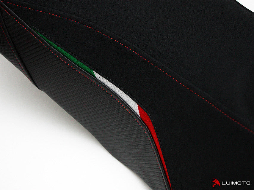LUIMOTO TEAM ITALIA SUEDE Seat Cover for the DUCATI Hypermotard 1100 /796 (07-12) - Fits OEM Seat