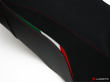LUIMOTO TEAM ITALIA SUEDE Seat Cover for the DUCATI Hypermotard 1100 /796 (07-12) - Fits OEM Seat