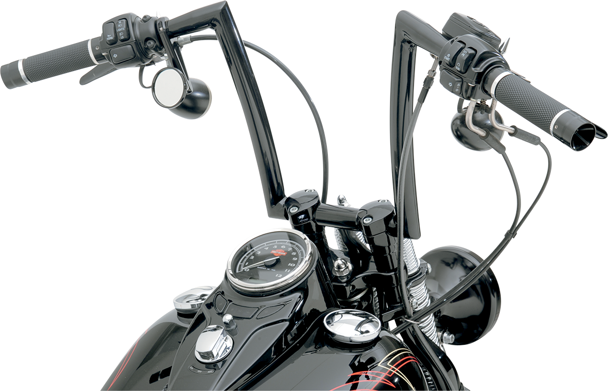 TODD'S CYCLE 1-1/4" Strip Handlebar - Springer - 12" Rise - Black 0601-2802