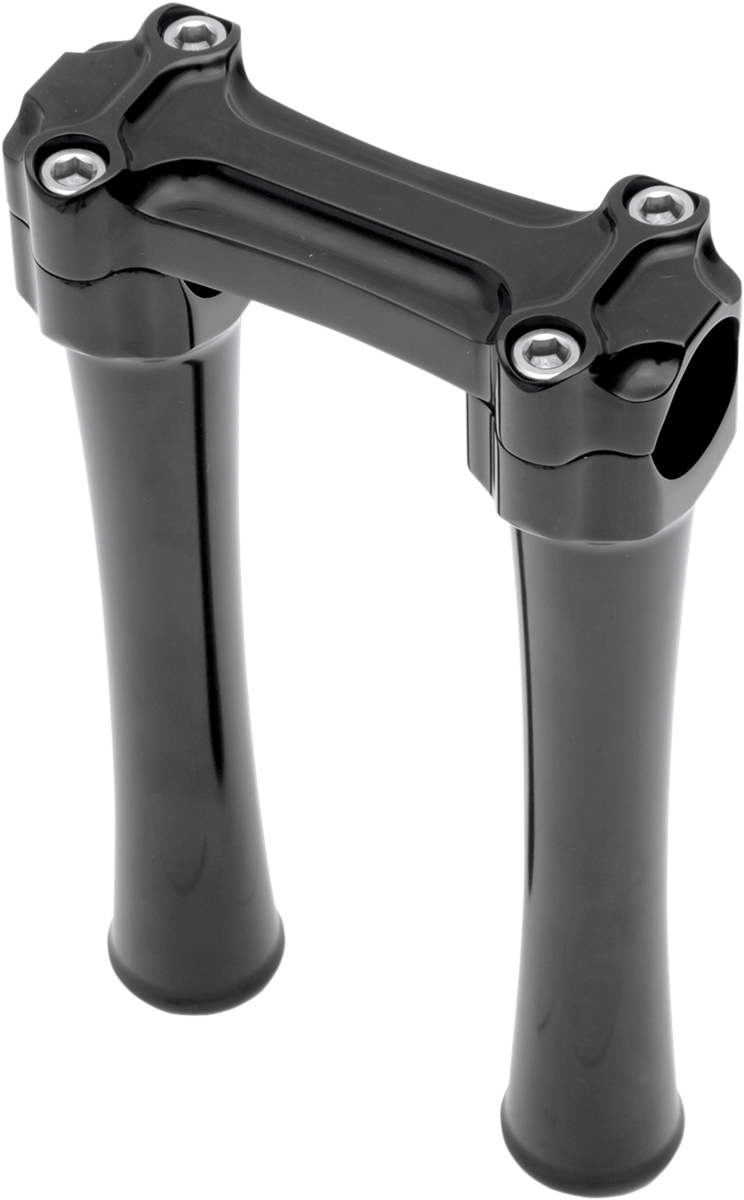 TODD'S CYCLE Bone Bar Handlebar Clamp & Riser Kit - 8" Rise - 1" Clamping - Black BBC83-2
