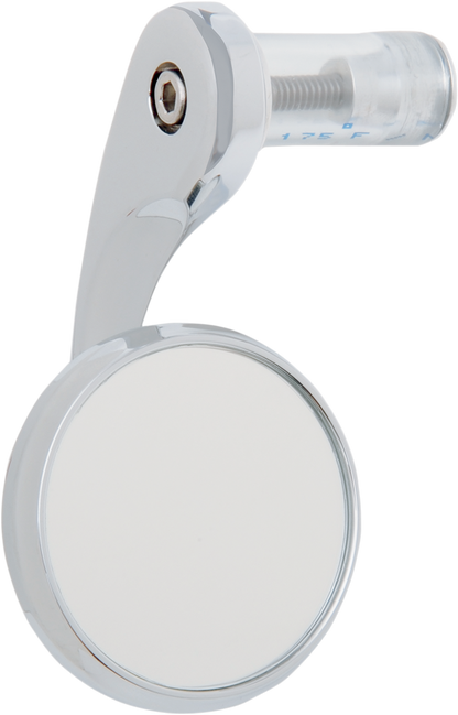 TODD'S CYCLE Mirror - Shooter - Side View - Round - Chrome - Left BSML-1