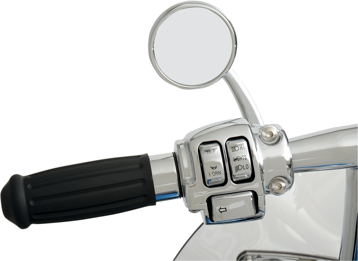 TODD'S CYCLE Mirror - Shooter - Side View - Round - Chrome - Left - Each SML-1