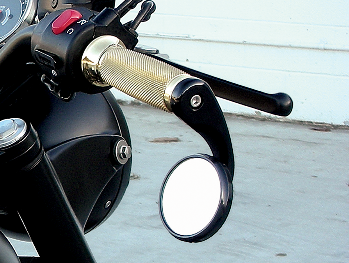 TODD'S CYCLE Mirror - Shooter - Side View - Round - Black - Right BSMR-2
