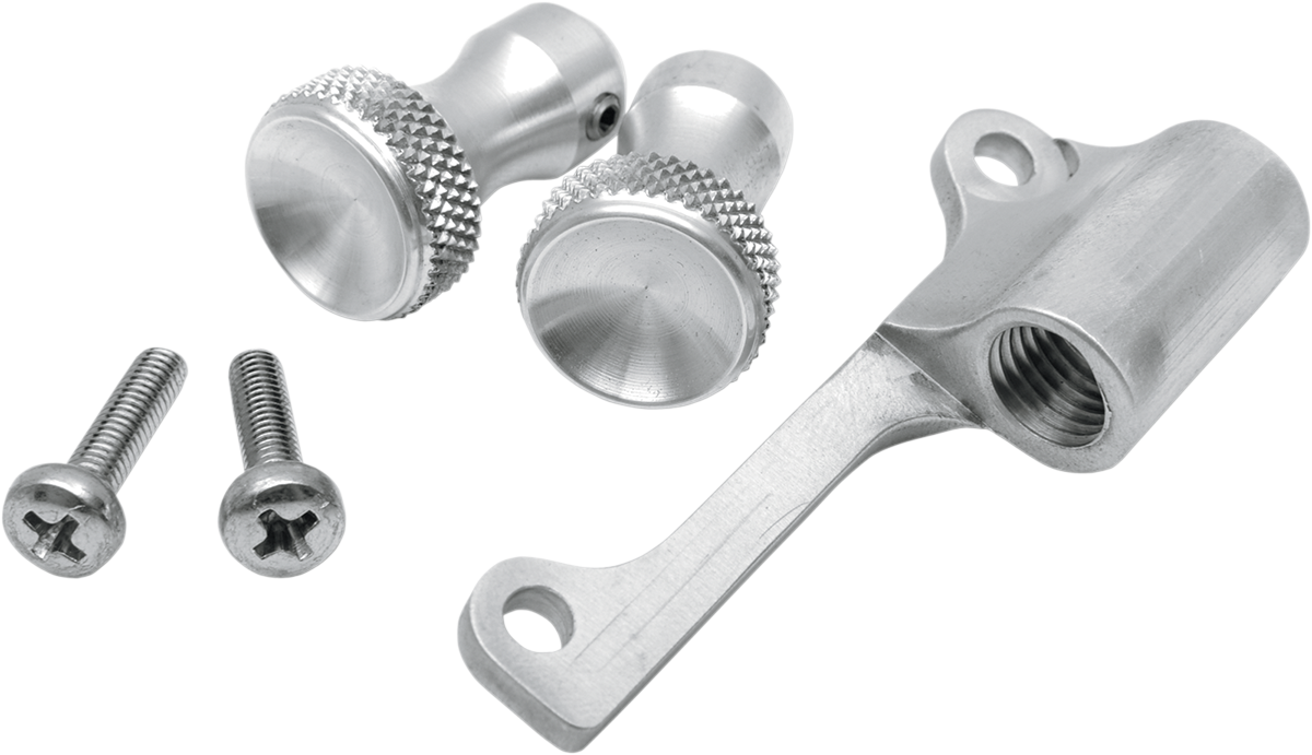 TODD'S CYCLE Enrichener Cable Relocation Bracket Kit with Knobs - Mikuni - Chrome TMK-1