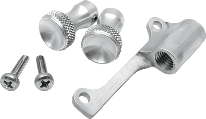 TODD'S CYCLE Enrichener Cable Relocation Bracket Kit with Knobs - Mikuni - Chrome TMK-1
