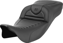 SADDLEMEN Roadsofa™ Extended Reach Seat - without Backrest - Tuck-n-Roll - Carbon Fiber - FL '08-'24 808-07B-20500