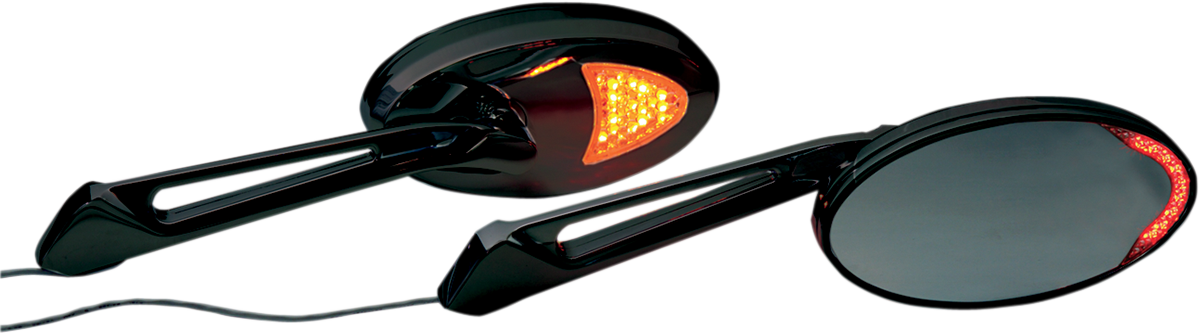 RIVCO PRODUCTS Mirrors - Custom/LED - Side View - Black - Each MIRLEDBK