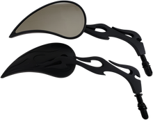 RIVCO PRODUCTS Mirrors - Flame - Side View - Teardrop - Black - Pair MV325