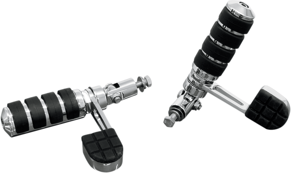 RIVCO PRODUCTS Anti-Vibration Highway Pegs - Chrome - with Heel Rest PEGSHR