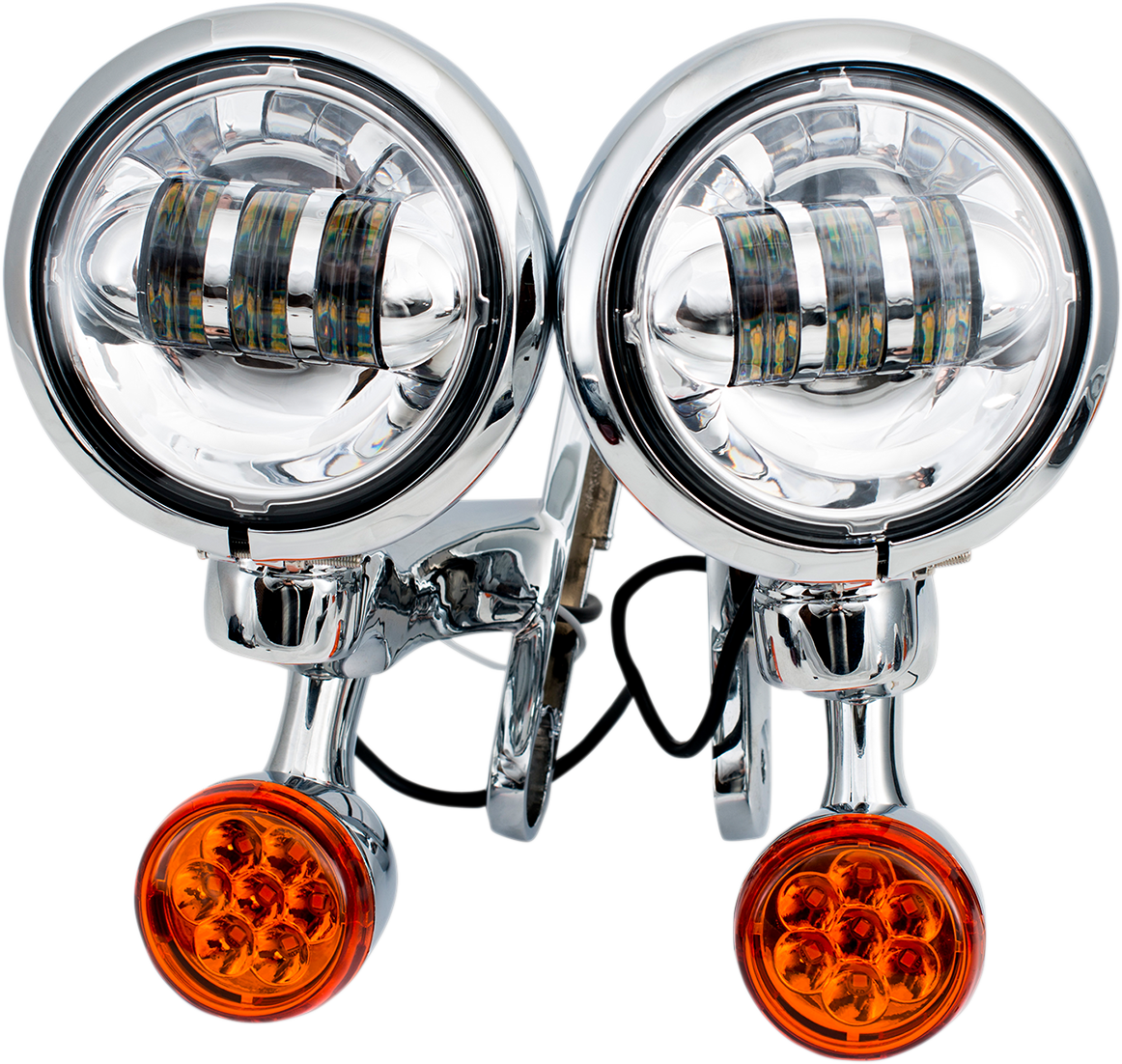 RIVCO PRODUCTS LED Turn/Run Lights - 4-1/2" - Chrome/Chrome MV185