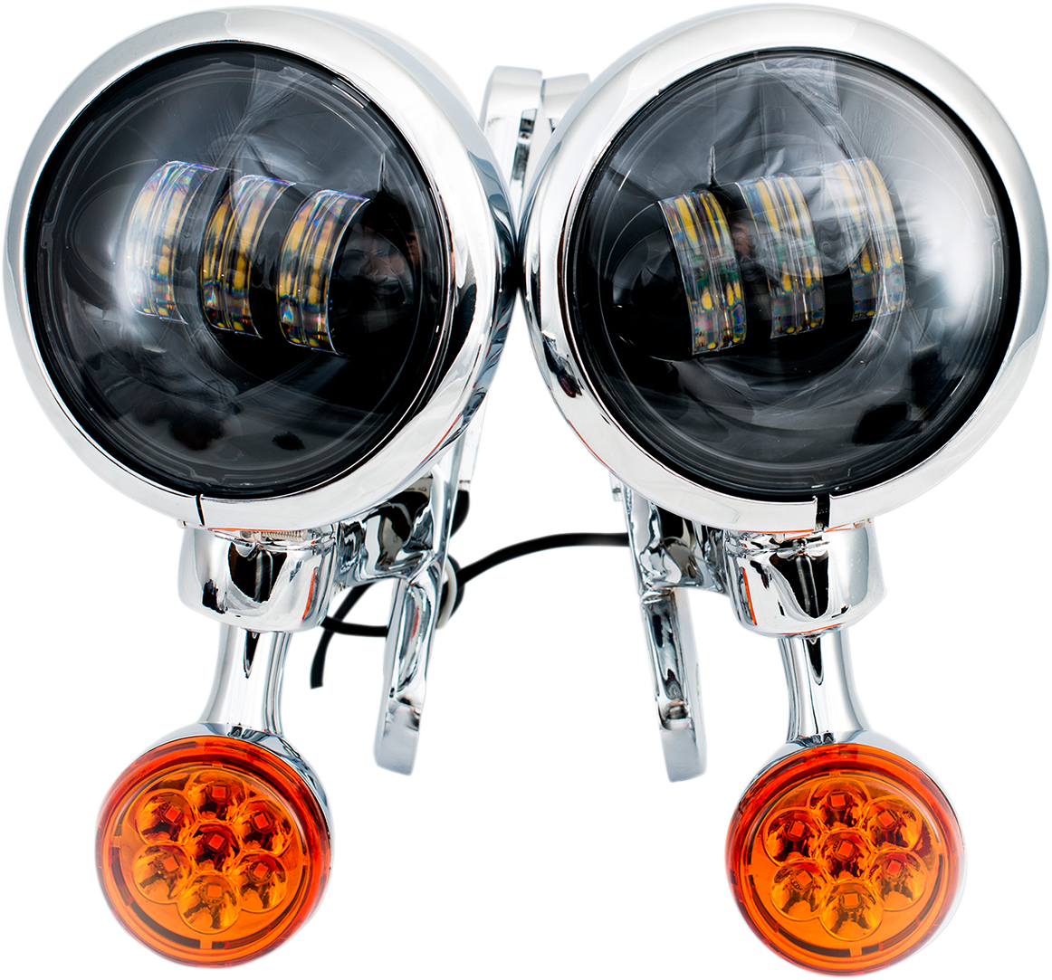 RIVCO PRODUCTS LED Turn/Run Lights - 4-1/2" - Chrome/Black MV190