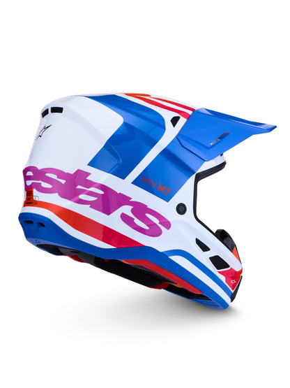 S M7 Core Helmet Ece06/Dot Wht/Blue/Org/Pink Glossy 2x