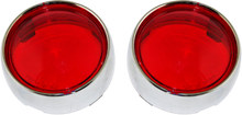 CUSTOM DYNAMICS Bullet Signal Lenses - Chrome/Red PB-B-BEZ-CR