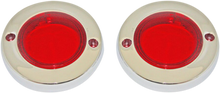 CUSTOM DYNAMICS ProBEAM® Flat Bezel Turn Signal Adapters - Chrome/Red PB-FLAT-BEZ-CR