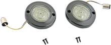 CUSTOM DYNAMICS ProBEAM® Dynamic Ringz® LED Turn Signal - Front - Black - Amber/White PB-FB-AW-1157BS