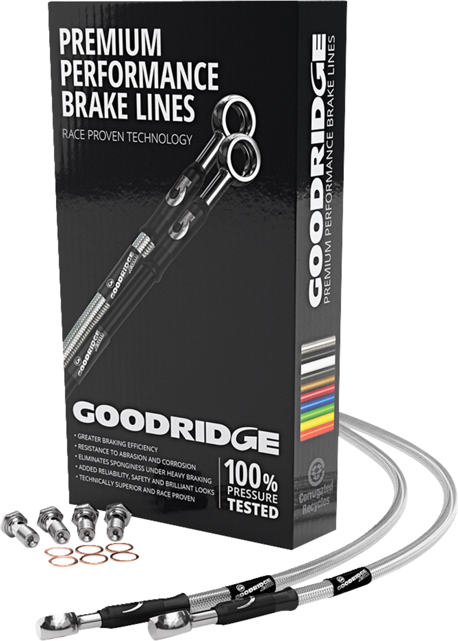 GOODRIDGE Brake Hose Kit - Rear - FLST/FXST/FXSTD '00-'06 HD0063-2RC-CL