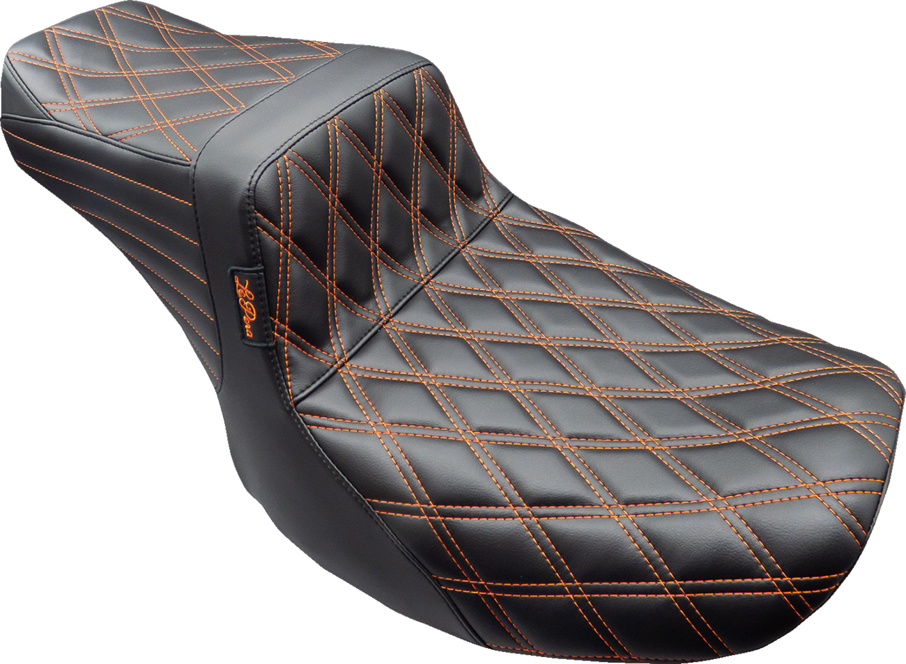 LE PERA Tailwhip Seat - Burnt Orange Double Diamond Stitch - FLH/FLT '23-'25 LV-587DD-OB4