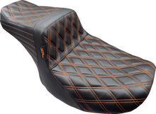 LE PERA Tailwhip Seat - Burnt Orange Double Diamond Stitch - FLH/FLT '23-'25 LV-587DD-OB4