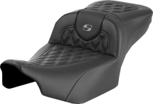 SADDLEMEN Roadsofa™ Extended Reach Seat - without Backrest - Lattice Stitch - Gray Stitch - FLTR/FLHX '23-'24 823-07-18402