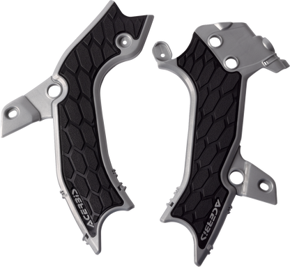 ACERBIS X-Grip Frame Guards - Silver/Black - KX 250/X/450 2983671015