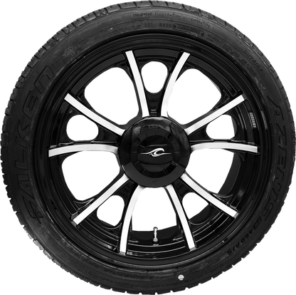 COASTAL MOTO Largo 3D Rear Wheel - Black Cut (18") | Falken Tire (215/45ZR18) - Trike PKG-LGO-187T-BC