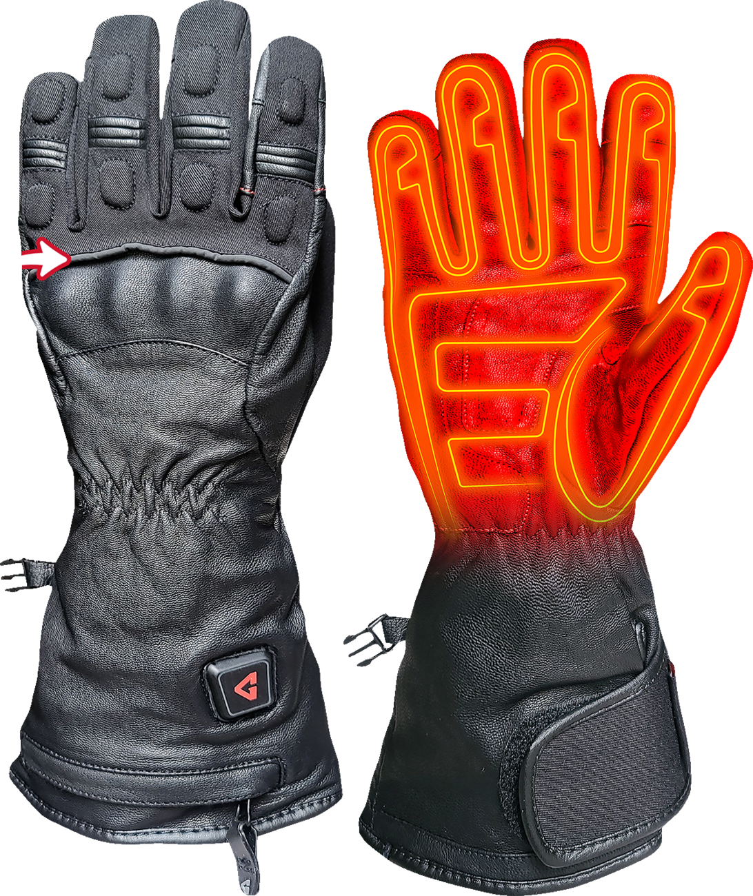 GERBING HEATED CLOTHING 7 V Hard Knuckle Battery Heated Gloves - Black - Small GER-GVHK-7V-B-S