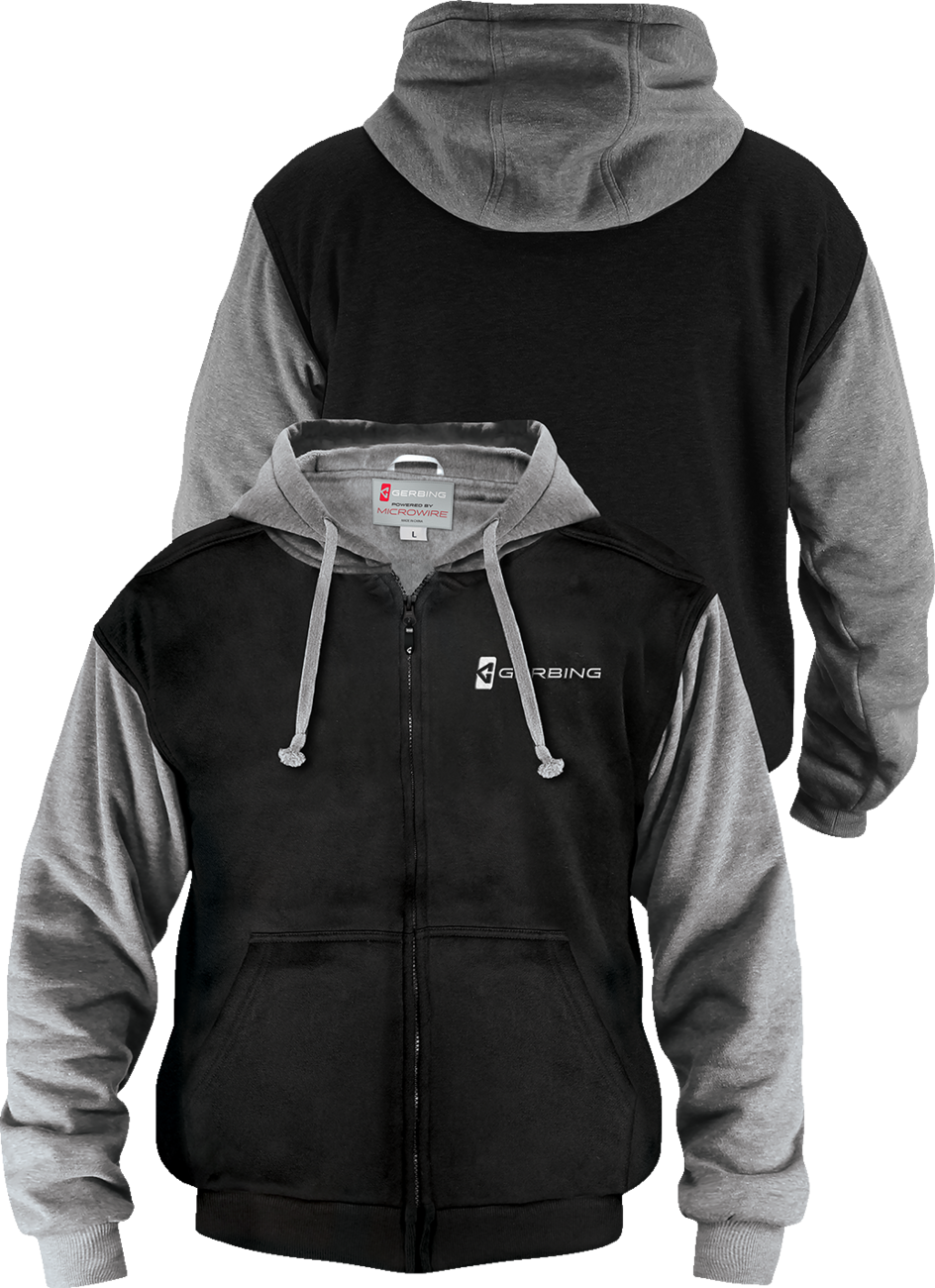 GERBING HEATED CLOTHING 7 V Battery Heated Hoodie - Black - Large GER-HDY-7V-UNI-BLK-L