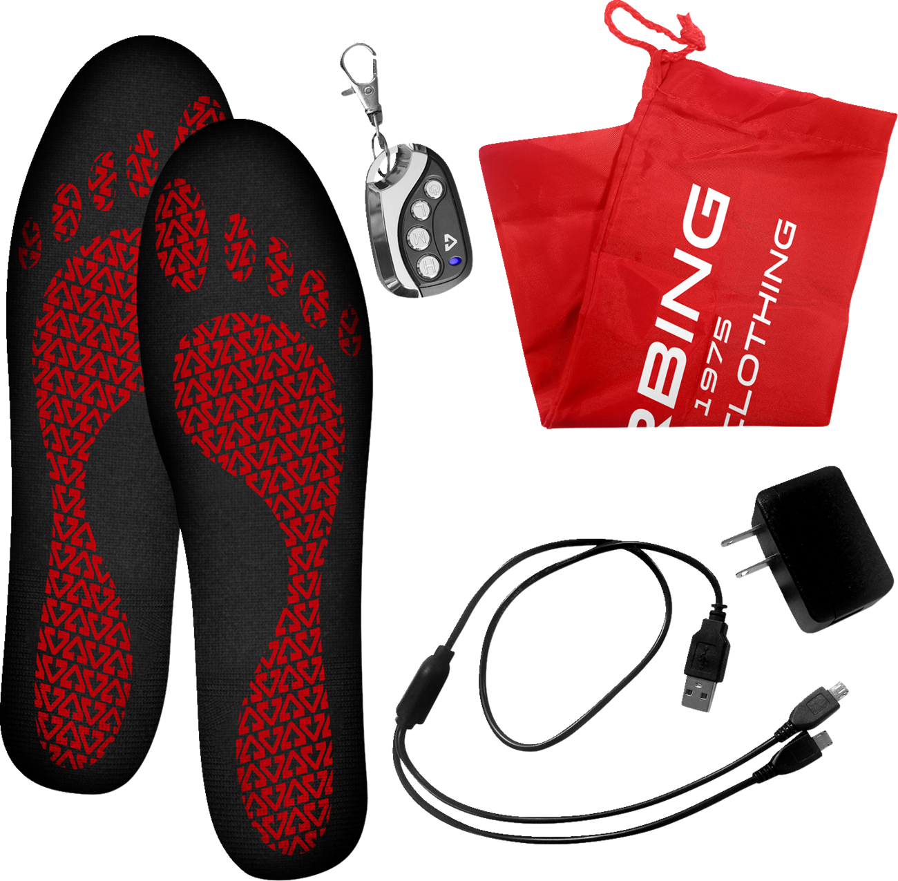 GERBING HEATED CLOTHING 3V Rechargeable Heated Insoles with Remote - Small/Medium GER-INS-3V-S-M