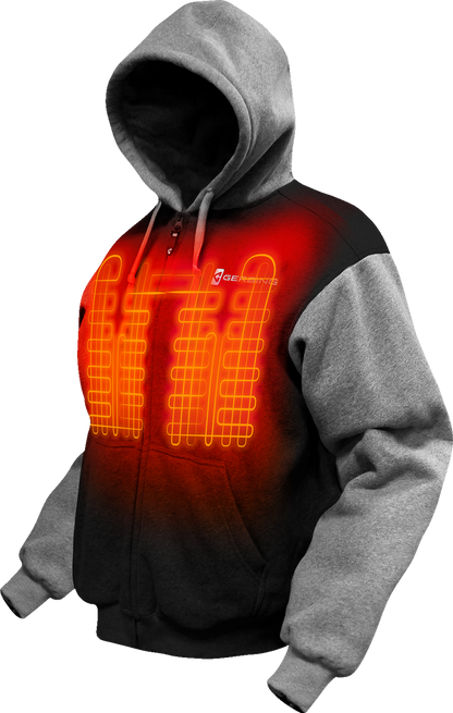 GERBING HEATED CLOTHING 7 V Battery Heated Hoodie - Black - Large GER-HDY-7V-UNI-BLK-L
