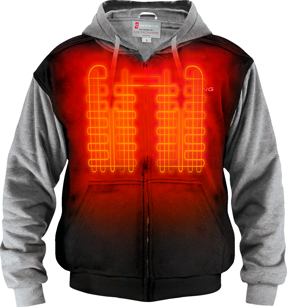 GERBING HEATED CLOTHING 7 V Battery Heated Hoodie - Black - 3XL GER-HDY-7V-UNI-BLK-3