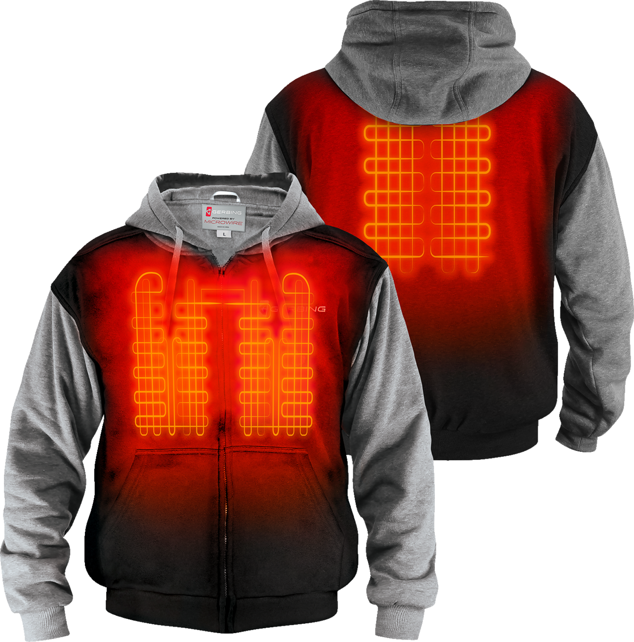 GERBING HEATED CLOTHING 7 V Battery Heated Hoodie - Black - 3XL GER-HDY-7V-UNI-BLK-3