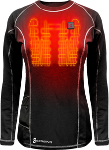 GERBING HEATED CLOTHING Women's 7V Heated Base Layer Shirt - 2XL GER-BLS-7V-W-BLK-XXL