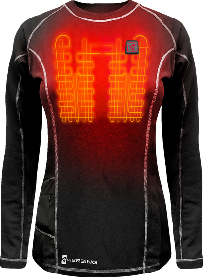 GERBING HEATED CLOTHING Women's 7V Heated Base Layer Shirt - XL GER-BLS-7V-W-BLK-XL