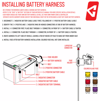 GERBING HEATED CLOTHING Harness - 12 V - Battery G1215U-ACC-903-001-1