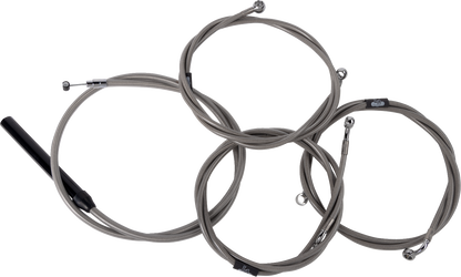 LA CHOPPERS Complete Stainless Braided Handlebar Cable/Brake Line Kit - 15"-17" Handlebars - '23-'25 Touring LA-8059KT2-16