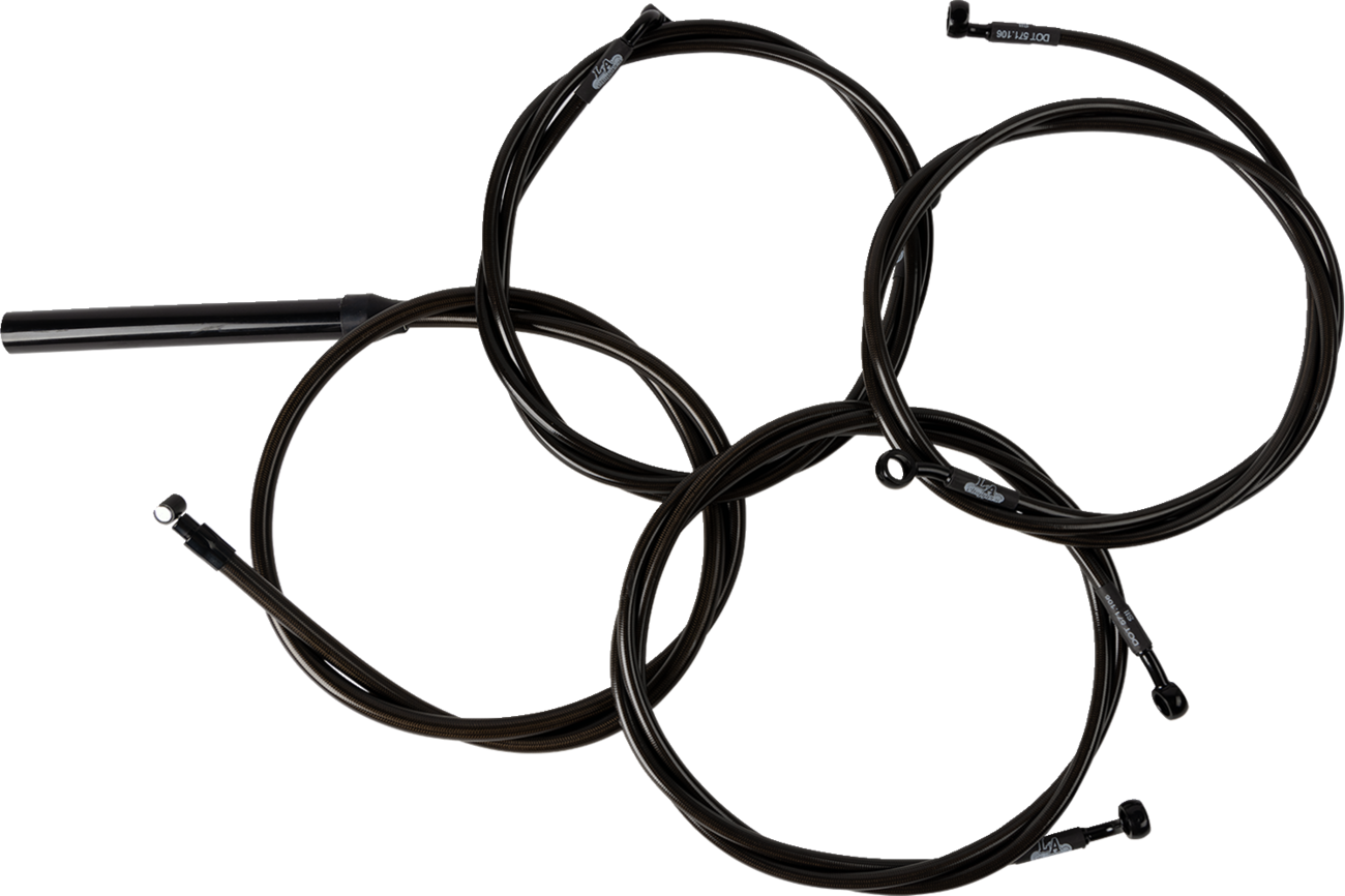LA CHOPPERS Complete Midnight Braided Cable Kit - Stock Handlebars - '23-'25 Touring LA-8059KT2-08M
