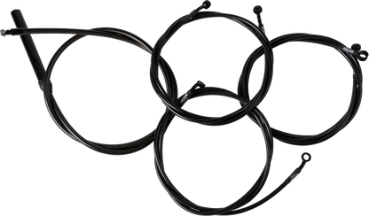 LA CHOPPERS Complete Midnight Braided Cable Kit - 18"-20" Handlebars - '23-'25 Touring LA-8059KT2-19M